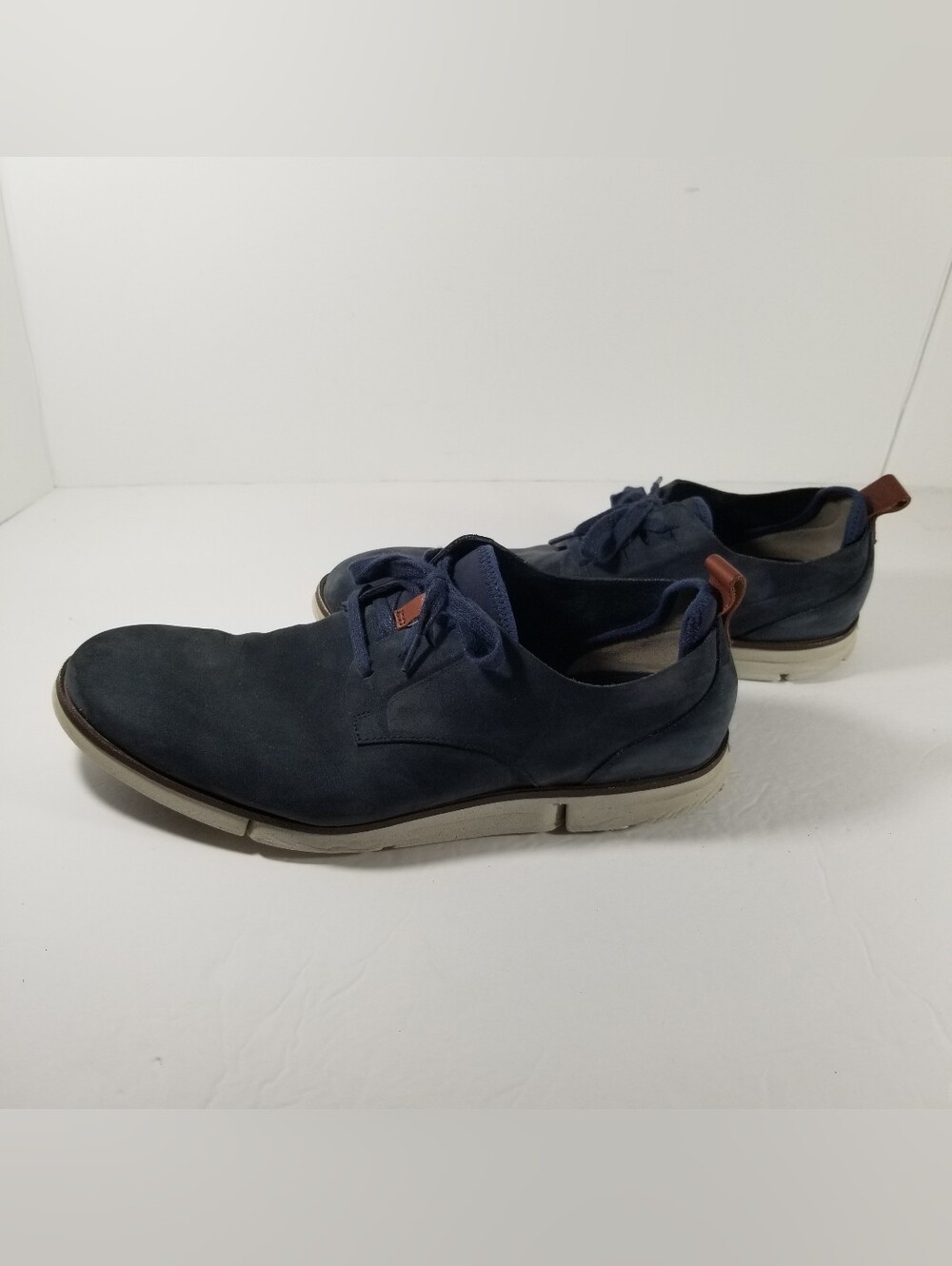 Clarks Trigenic Lace Up Shoes Men's 11M Dark Blue Nubuck Leather Loafers